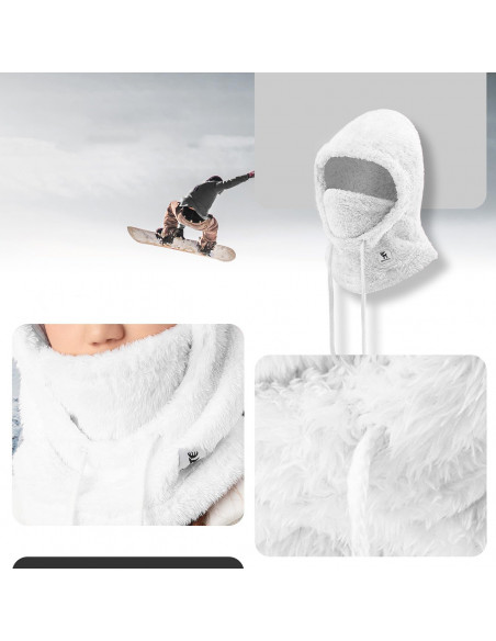 
„Qunature Arctic Velvet“ slidinėjimo balaklava, M dydis, balta
