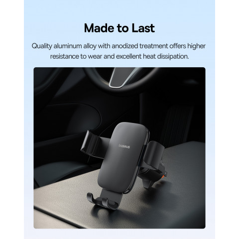 
Metalinis 3 metų amžiaus „Gravity“ automobilio telefono laikiklis oro išleidimo angai – juodas
