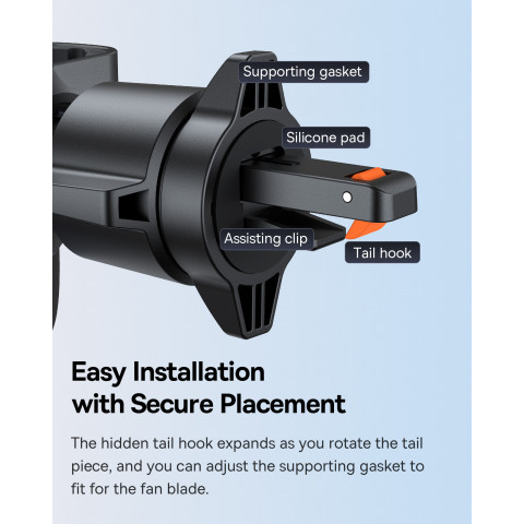 
Metalinis 3 metų amžiaus „Gravity“ automobilio telefono laikiklis oro išleidimo angai – juodas
