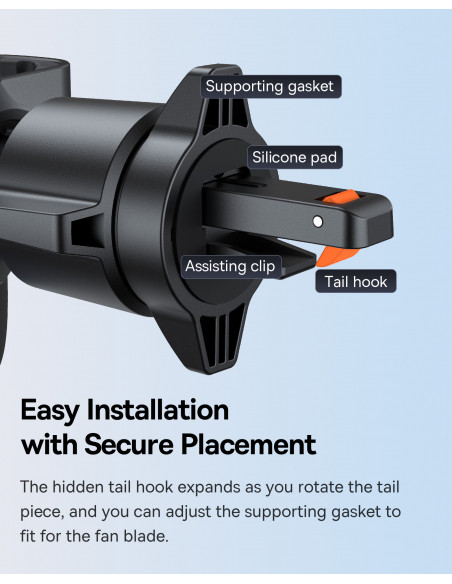 
Metalinis 3 metų amžiaus „Gravity“ automobilio telefono laikiklis oro išleidimo angai – juodas
