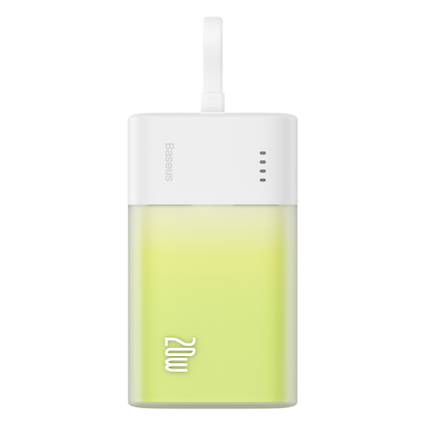 
„Popsicle“ išorinė baterija 5200mAh 20W su „Lightning“ laidu 60W/ 20V/ 3A/ 30cm - balta-žalia
