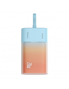 
„Popsicle“ nešiojama baterija 5200mAh 20W su „Lightning“ laidu 60W/ 20V/ 3A/ 30cm - mėlynai oranžinė
