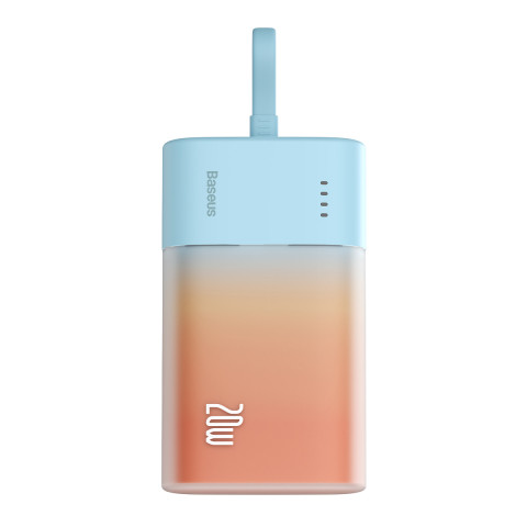 
„Popsicle“ nešiojama baterija 5200mAh 20W su „Lightning“ laidu 60W/ 20V/ 3A/ 30cm - mėlynai oranžinė
