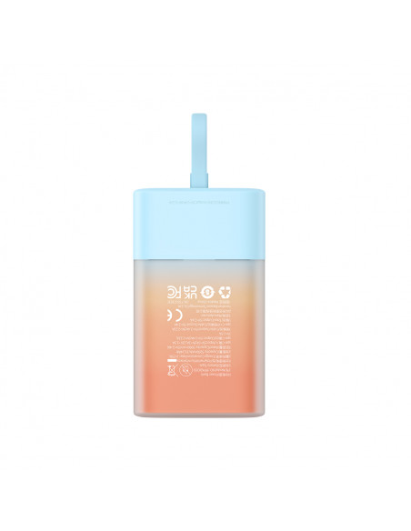 
„Popsicle“ nešiojama baterija 5200mAh 20W su „Lightning“ laidu 60W/ 20V/ 3A/ 30cm - mėlynai oranžinė
