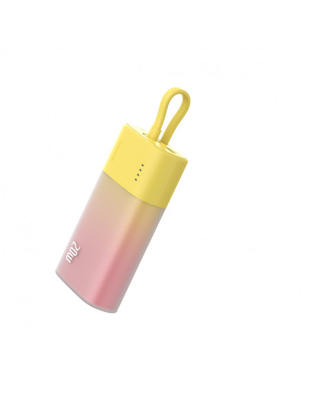 
„Popsicle“ išorinė baterija 5200mAh 20W su „Lightning“ laidu 60W/ 20V/ 3A/ 30cm - geltona-rožinė
