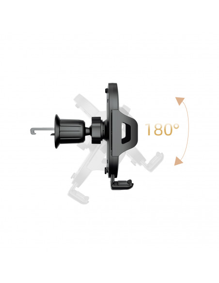 
F2+ išmaniojo telefono laikiklis oro išleidimo angai su spaustuku – juodas
