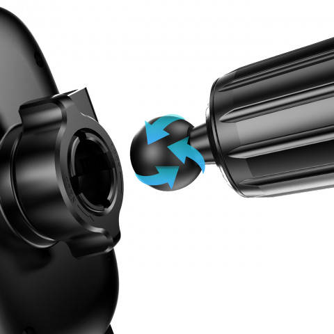 
F5N+ gravitacinis išmaniojo telefono laikiklis su siurbtuku, skirtas priekiniam kabinos stiklui – juodas
