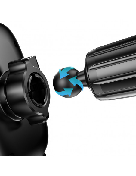 
F5N+ gravitacinis išmaniojo telefono laikiklis su siurbtuku, skirtas priekiniam kabinos stiklui – juodas
