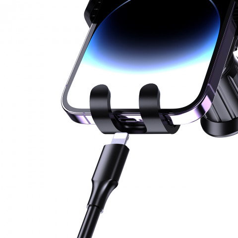 
F5N+ gravitacinis išmaniojo telefono laikiklis su siurbtuku, skirtas priekiniam kabinos stiklui – juodas
