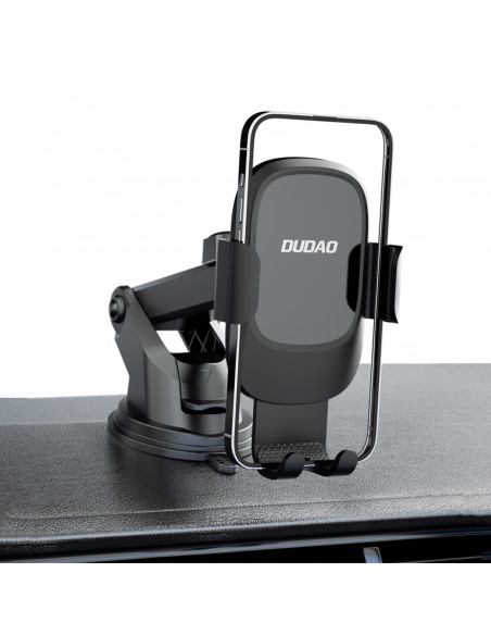 
F5N+ gravitacinis išmaniojo telefono laikiklis su siurbtuku, skirtas priekiniam kabinos stiklui – juodas
