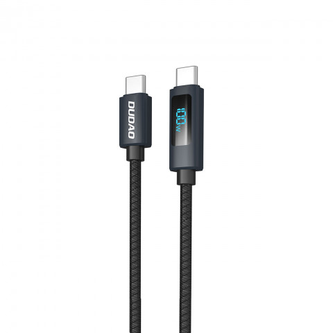 
L7C USB-A - USB-C 100W laidas su LED ekranu 1 m - juodas
