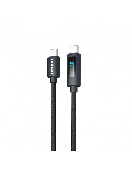 
L7C USB-A - USB-C 100W laidas su LED ekranu 1 m - juodas
