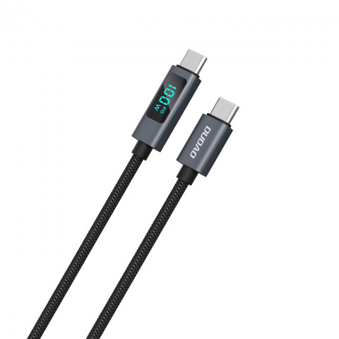 
L7C USB-A - USB-C 100W laidas su LED ekranu 1 m - juodas
