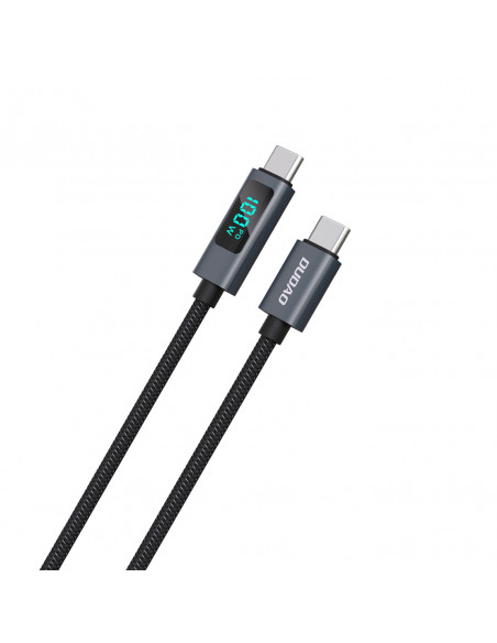 
L7C USB-A - USB-C 100W laidas su LED ekranu 1 m - juodas
