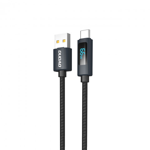 
L7T USB-A - USB-C 66W laidas su LED ekranu 1 m - juodas
