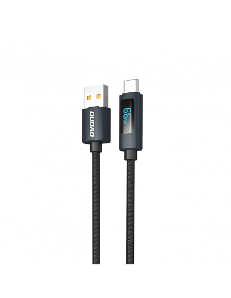 
L7T USB-A - USB-C 66W laidas su LED ekranu 1 m - juodas
