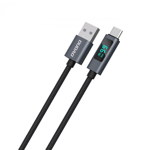 
L7T USB-A - USB-C 66W laidas su LED ekranu 1 m - juodas
