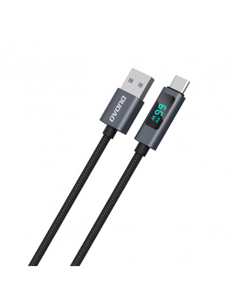 
L7T USB-A - USB-C 66W laidas su LED ekranu 1 m - juodas
