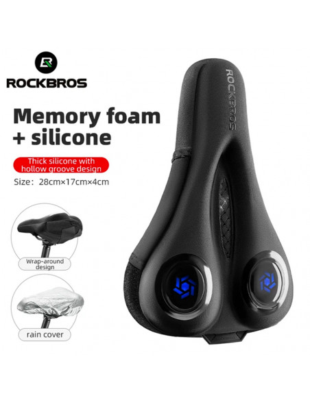 
Gelio putplasčio dviračio sėdynės užvalkalas su lietaus apsauga – juodas ir mėlynas
