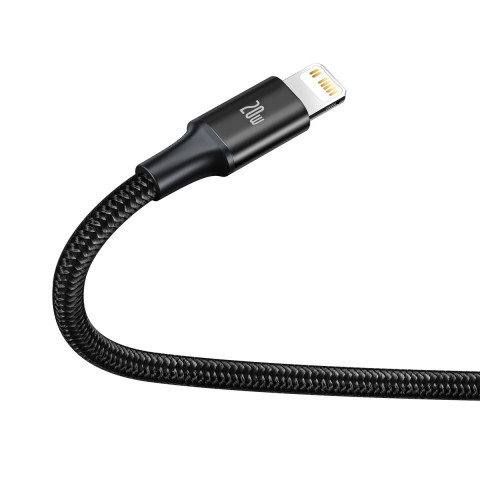 
3in1 laidas USB-C - USB-C / iPhone Lightning / microUSB 20W PD 1.5m - juodas
