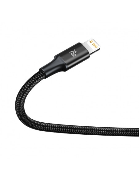 
3in1 laidas USB-C - USB-C / iPhone Lightning / microUSB 20W PD 1.5m - juodas
