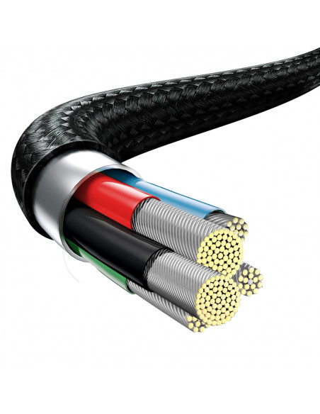 
3in1 laidas USB-C - USB-C / iPhone Lightning / microUSB 20W PD 1.5m - juodas
