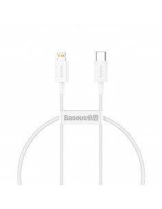 
„Superior“ serijos USB-C / „Lightning PD“ 20 W 2 m laidas – baltas
