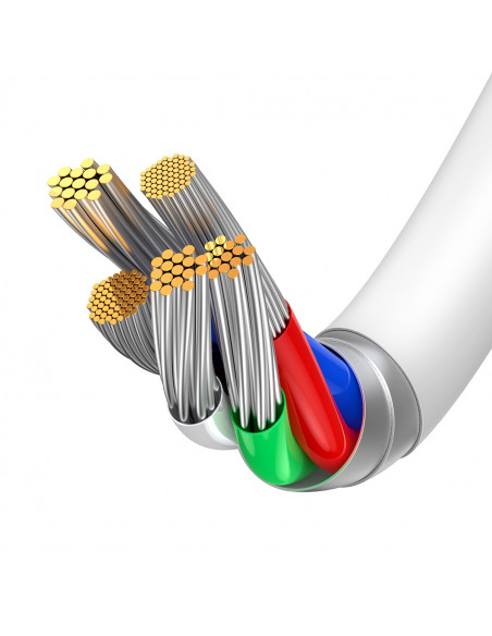 
„Superior“ serijos USB-C / „Lightning PD“ 20 W 2 m laidas – baltas
