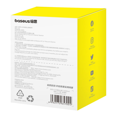 
HEPA filtras, skirtas „Baseus A5 C30459500111-01“ dulkių siurbliui
