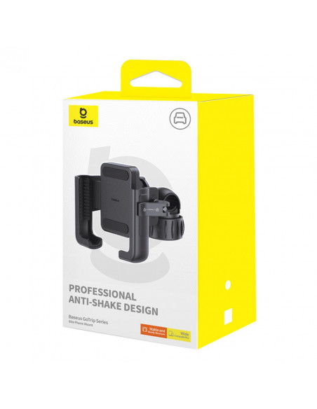 
„GoTrip“ telefono laikiklis dviračiui, paspirtukui, vairo tvirtinimui – juodas
