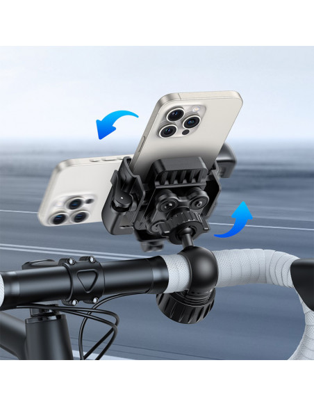 
„GoTrip“ telefono laikiklis dviračiui, paspirtukui, vairo tvirtinimui – juodas
