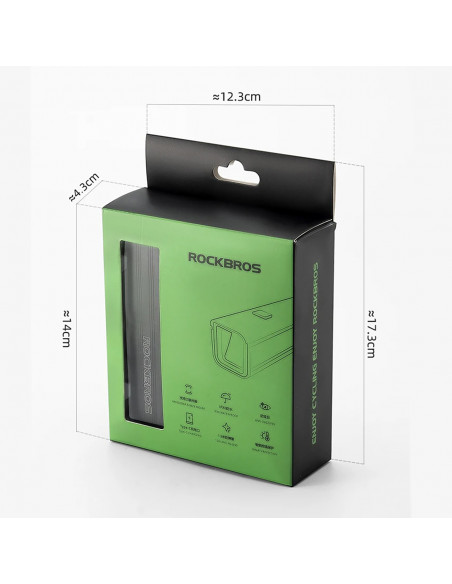 
Priekinis dviračio žibintas 5000mAh 1500lm IPX6 Garmin ir GoPro laikiklis - juodas
