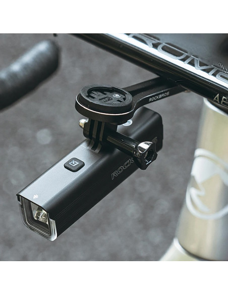 
Priekinis dviračio žibintas 5000mAh 1500lm IPX6 Garmin ir GoPro laikiklis - juodas
