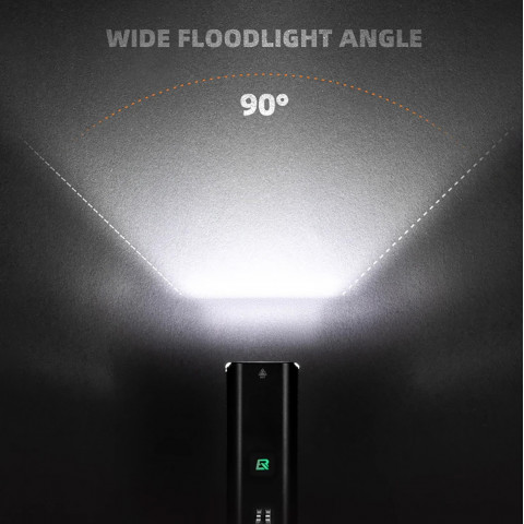 
Priekinis dviračio žibintas 5000mAh 1500lm IPX6 Garmin ir GoPro laikiklis - juodas
