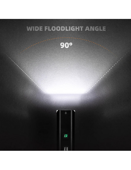 
Priekinis dviračio žibintas 5000mAh 1500lm IPX6 Garmin ir GoPro laikiklis - juodas
