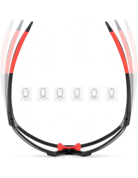 
Fotochrominiai UV400 dviratininko akiniai su dėklu SP216BK – juodi ir raudoni
