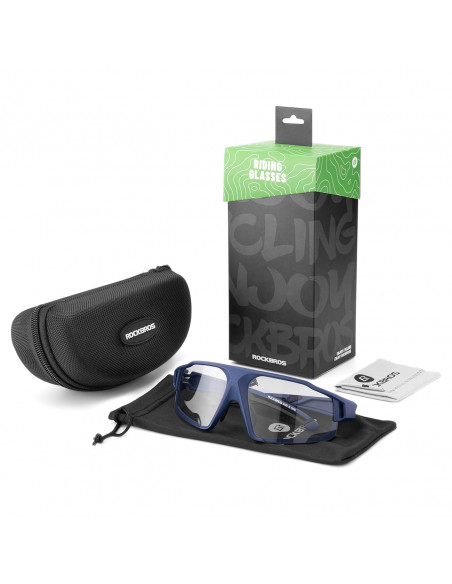 
Fotochrominiai UV400 dviratininko akiniai su dėklu SP216BL - mėlyni

