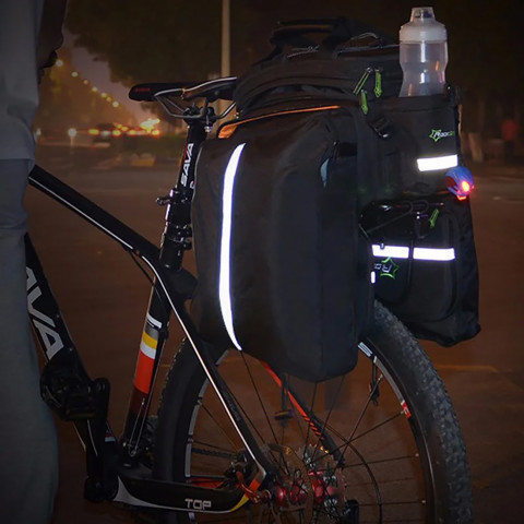 
35 litrų dviračio bagažinės krepšys su išlankstomomis kišenėmis A6-03BK - juodas
