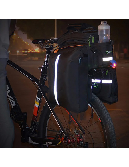 
35 litrų dviračio bagažinės krepšys su išlankstomomis kišenėmis A6-03BK - juodas
