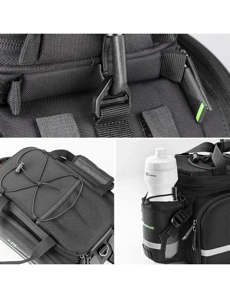 
35 litrų dviračio bagažinės krepšys su išlankstomomis kišenėmis A6-03BK - juodas
