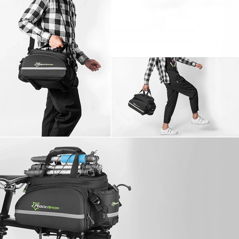 
35 litrų dviračio bagažinės krepšys su išlankstomomis kišenėmis A6-03BK - juodas
