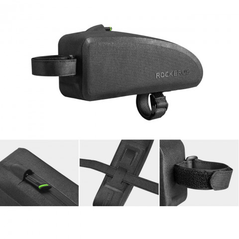 
Ant rėmo tvirtinamas vandeniui atsparus dviračio krepšys 1,5 l AS-019 - juodas
