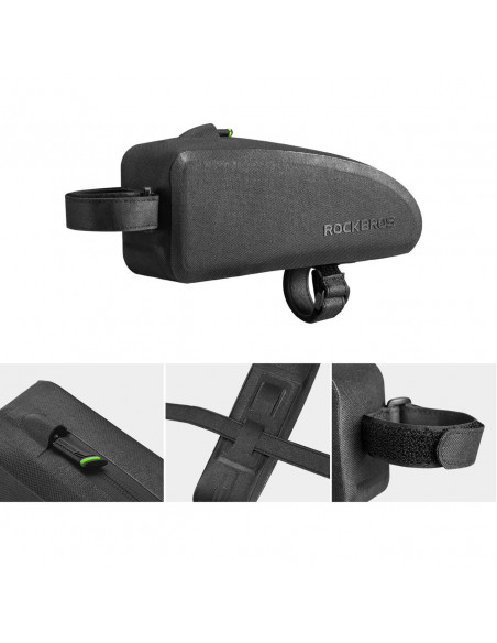 
Ant rėmo tvirtinamas vandeniui atsparus dviračio krepšys 1,5 l AS-019 - juodas
