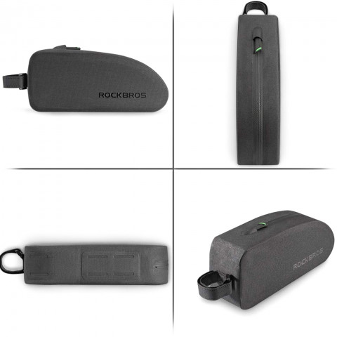 
Ant rėmo tvirtinamas vandeniui atsparus dviračio krepšys 1,5 l AS-019 - juodas
