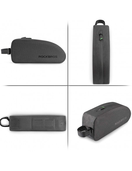 
Ant rėmo tvirtinamas vandeniui atsparus dviračio krepšys 1,5 l AS-019 - juodas
