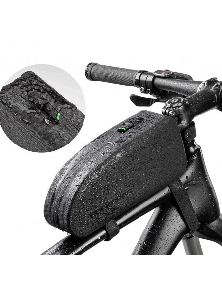 
Ant rėmo tvirtinamas vandeniui atsparus dviračio krepšys 1,5 l AS-019 - juodas
