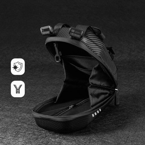 
Dviračio krepšys, tvirtinamas prie vairo arba rėmo, 3 l, B62-1 - juodas
