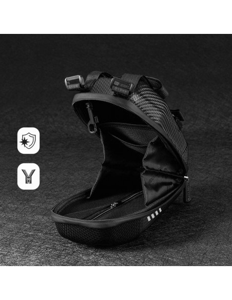 
Dviračio krepšys, tvirtinamas prie vairo arba rėmo, 3 l, B62-1 - juodas
