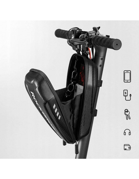 
Dviračio krepšys, tvirtinamas prie vairo arba rėmo, 3 l, B62-1 - juodas
