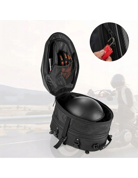 
Motociklo kuprinės krepšys šalmui, bakui ar sėdynei tvirtinti, 35 l - juodas

